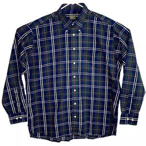 Gitman Bros Mens Master Shirt Makers LS Button Down Dress Shirt Blue Plaid XL